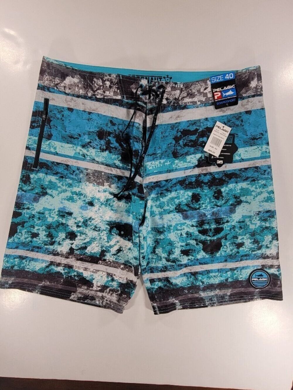 NEW Pelagic Argonaut Fishing Board Shorts 40 Performance Stretch Pockets NWT
